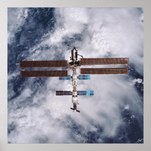 View of International Space Station from Discovery Poster