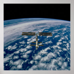 View of International Space Station from Endeavour Poster