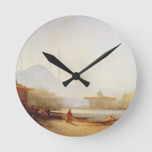 View of Istanbul, 1864 (oil on canvas) Round Clock