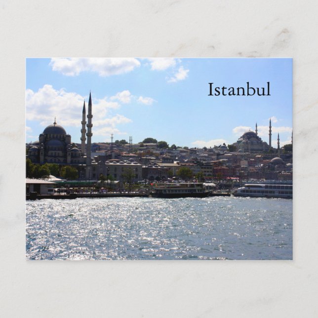 View of Istanbul Harbour Postcard (Front)