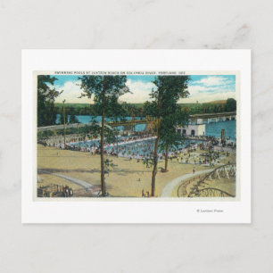View of Jantzen Beach Swimming Pools Postcard