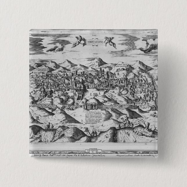 View of Jerusalem, 1570 ? 15 Cm Square Badge (Front)