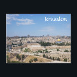 View of Jerusalem Old City, Israel Postcard<br><div class="desc">Travel Photo of Jerusalem including the Temple Mount,  the Western Wall and the golden Dome of the Rock,  2012.</div>