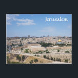View of Jerusalem Old City, Israel Postcard<br><div class="desc">Travel Photo of Jerusalem including the Temple Mount,  the Western Wall and the golden Dome of the Rock,  2012.</div>