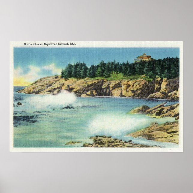 View of Kid's Cave at Squirrel Island Poster (Front)
