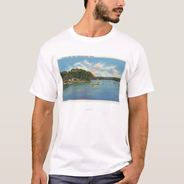 View of Lake Cobbosseecontee in Pernette Cove T-Shirt (Front)