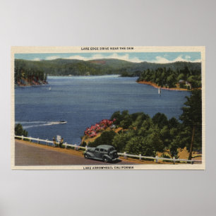 View of Lake Edge Drive Near Dam Poster
