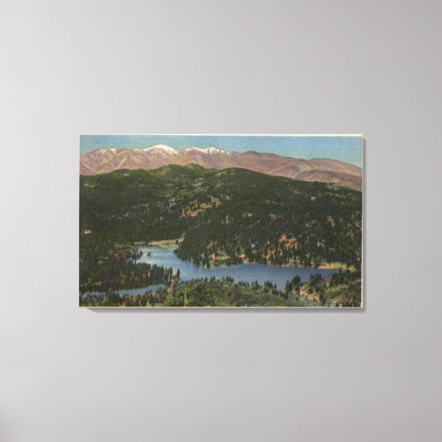 View of Lake Gregory & San Bernardino Canvas Print (Front)
