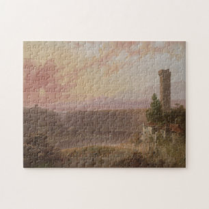 View of Lake Nemi at Sunset Jigsaw Puzzle