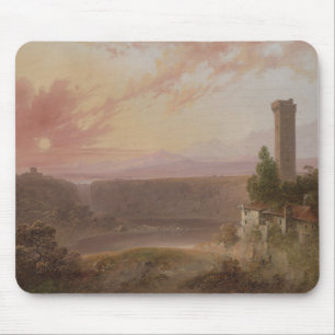 View of Lake Nemi at Sunset Mouse Mat