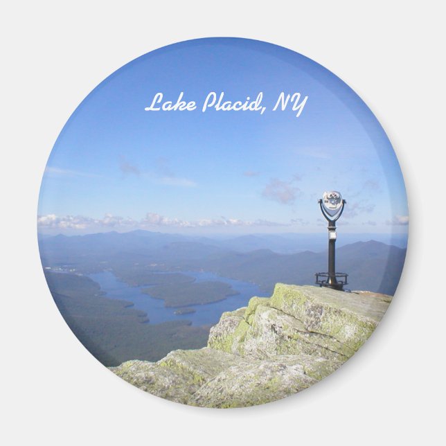 View of Lake Placid NY Round Magnet (Front)