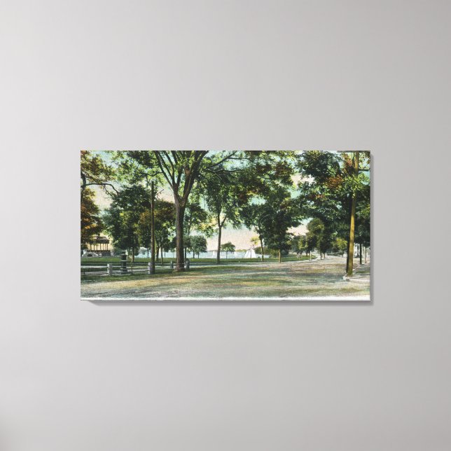 View of Lake Quannapowitt and Lakeside Canvas Print (Front)