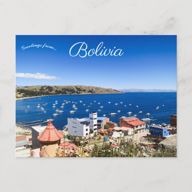 View of Lake Titicaca Copacabana Bolivia Postcard (Front)