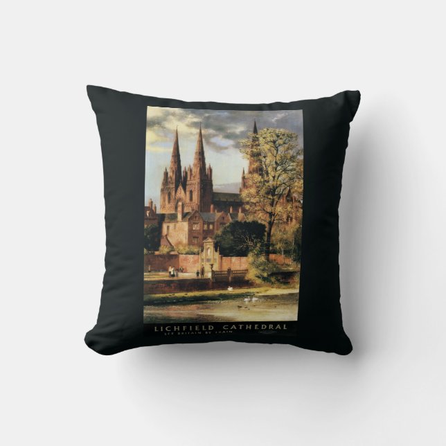 View of Lichfield Cathedral Cushion (Front)