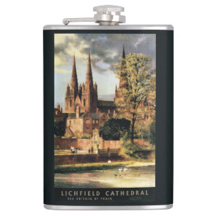 View of Lichfield Cathedral Hip Flask