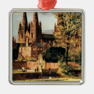 View of Lichfield Cathedral Metal Tree Decoration