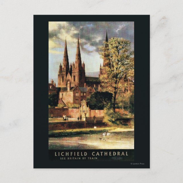 View of Lichfield Cathedral Postcard (Front)
