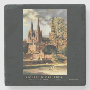 View of Lichfield Cathedral Stone Coaster