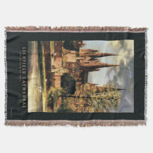 View of Lichfield Cathedral Throw Blanket