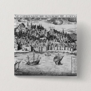 View of Lisbon 15 Cm Square Badge