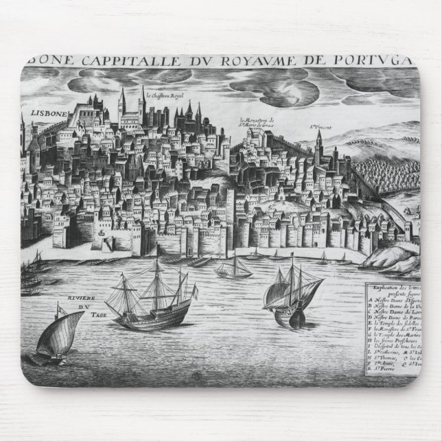 View of Lisbon Mouse Mat (Front)