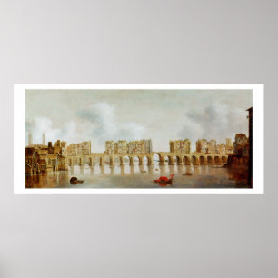 View of London Bridge, c.1632 (oil on panel) Poster