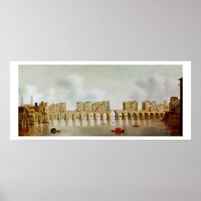 View of London Bridge, c.1632 (oil on panel) Poster (Front)