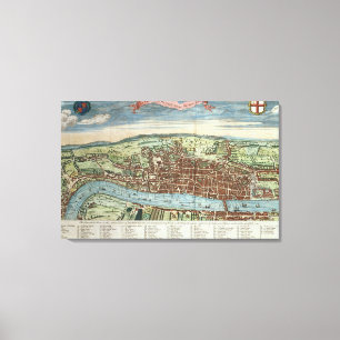 View of London, c.1560 Canvas Print