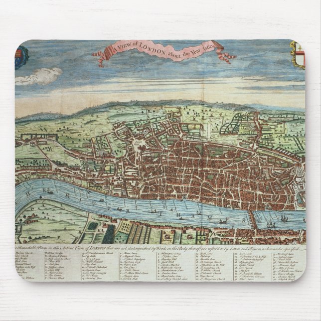 View of London, c.1560 Mouse Mat (Front)