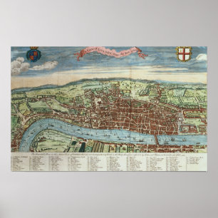 View of London, c.1560 Poster