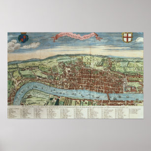 View of London, c.1560 Poster