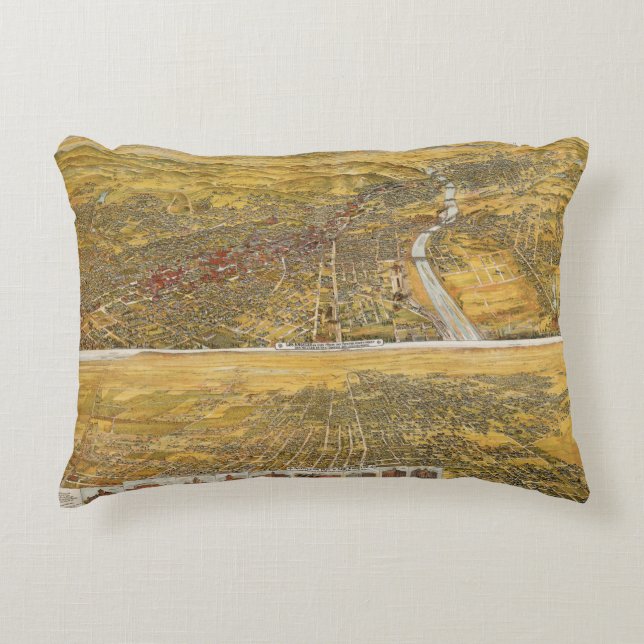 View Of Los Angeles, 1894 Decorative Cushion (Front)