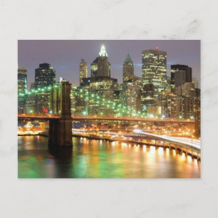 View of Lower Manhattan and the Brooklyn Bridge Postcard