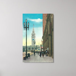 View of Lower Market St showing Ferry Tower Canvas Print