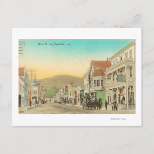 View of Main Street, Horse Carriage Postcard