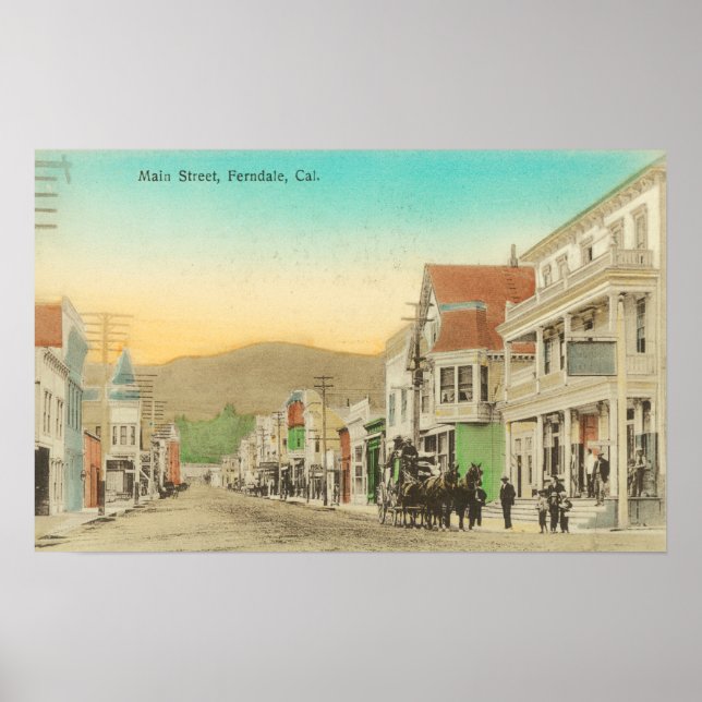 View of Main Street, Horse Carriage Poster (Front)