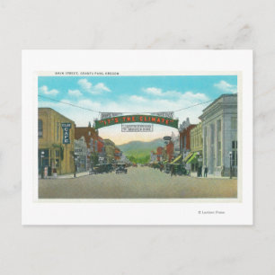 View of Main StreetGrants Pass, OR Postcard