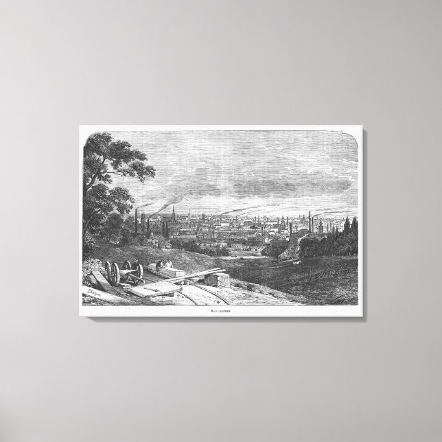 View of Manchester, engraved by T.Gustyne Canvas Print (Front)