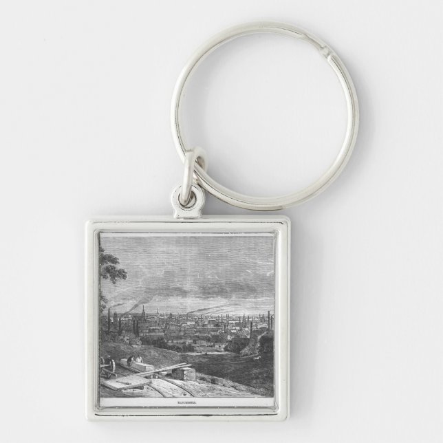 View of Manchester, engraved by T.Gustyne Key Ring (Front)
