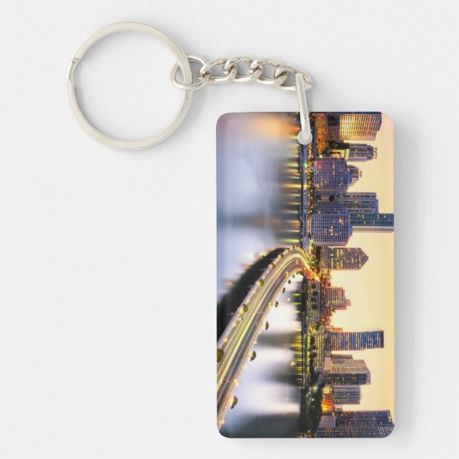 View of Mandarin Oriental Miami with reflection Key Ring (Front)