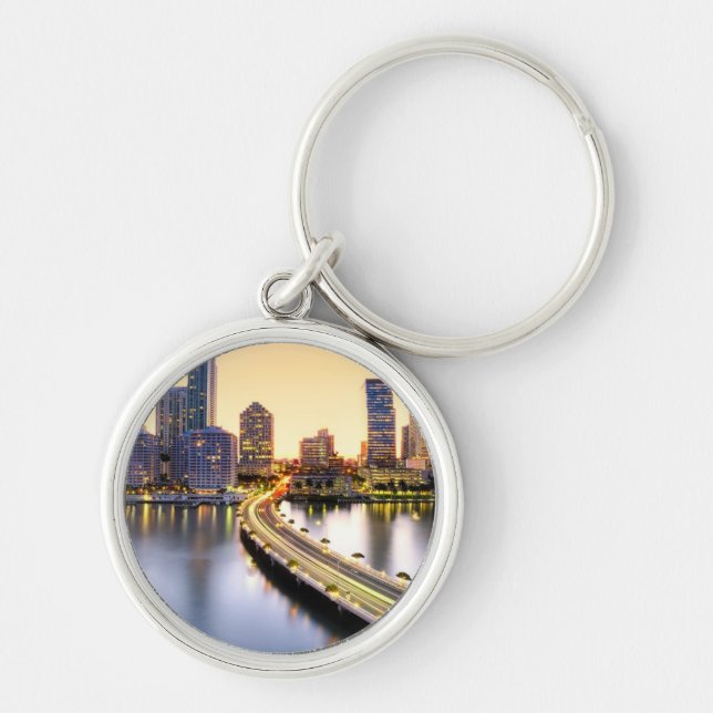 View of Mandarin Oriental Miami with reflection Key Ring (Front)