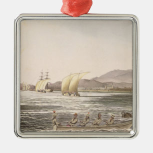 View of Manila, Philippines, 1826 Metal Tree Decoration