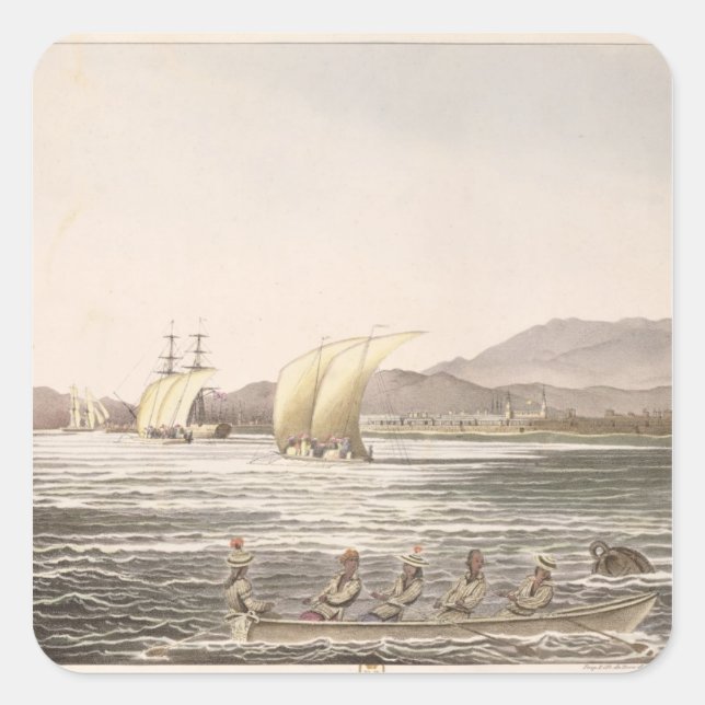 View of Manila, Philippines, 1826 Square Sticker (Front)