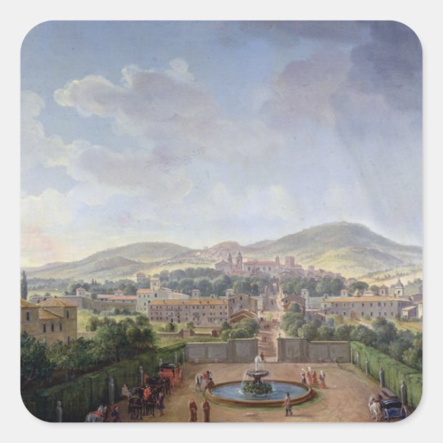 View of Marino, 1719 (oil on canvas) Square Sticker (Front)