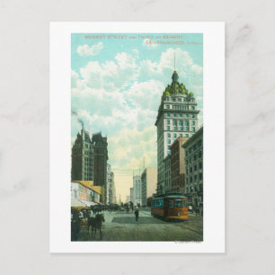 View of Market St near 3rd and Kearny Postcard