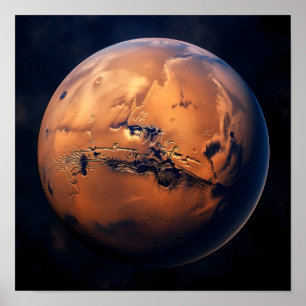 View of Mars from Space Poster