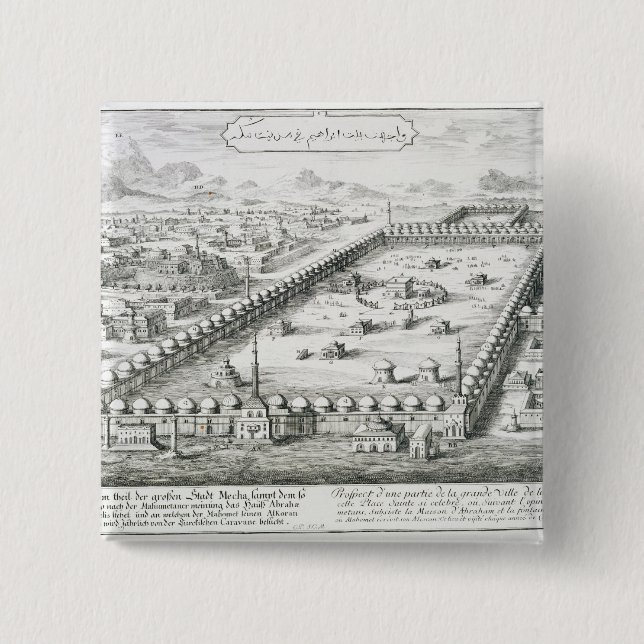 View of Mecca, from 'Entwurf einer historischen Ar 15 Cm Square Badge (Front)