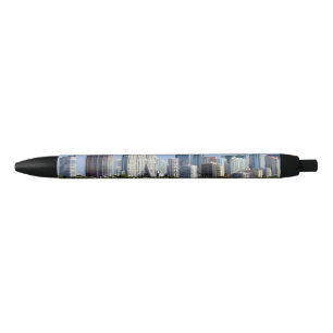 View of Miami Skyline Black Ink Pen