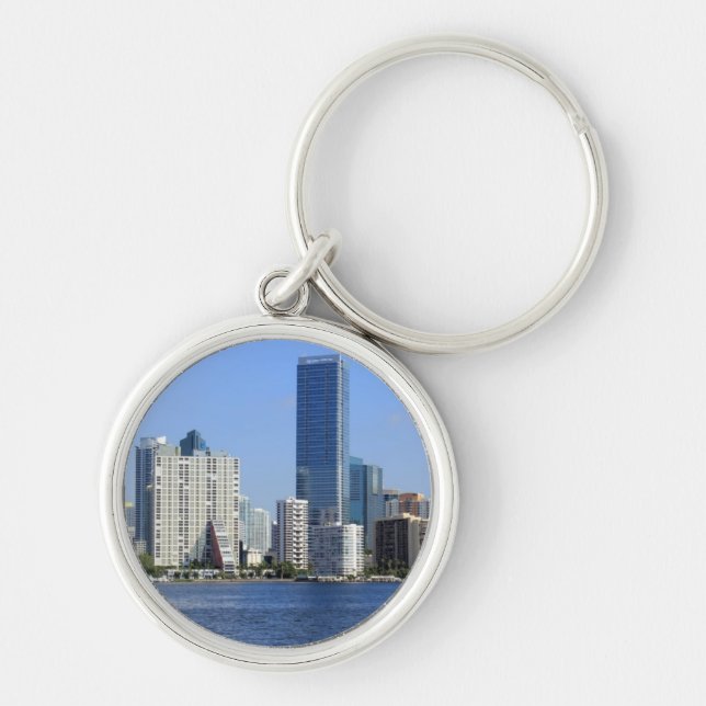 View of Miami Skyline Key Ring (Front)