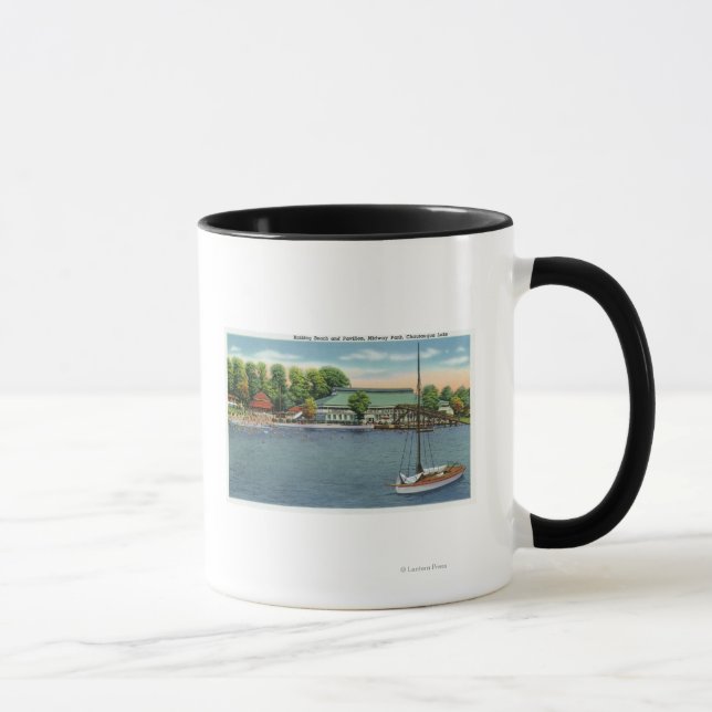 View of Midway Park Beach and Pavilion Mug (Right)